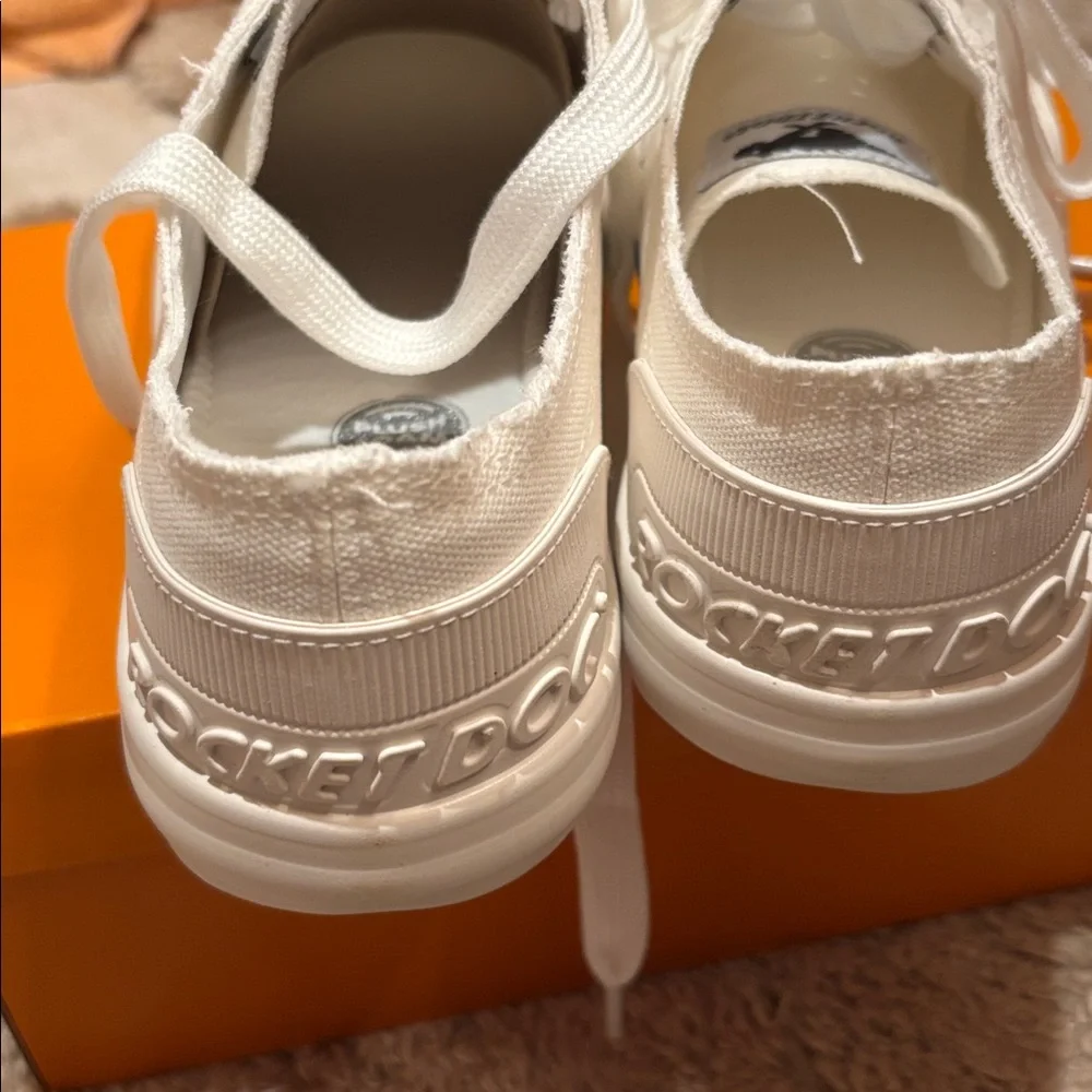 NWT ROCKET DOG Jazzin White Canvas Sneakers tennis shoes 8.5 - Picture 4 of 12